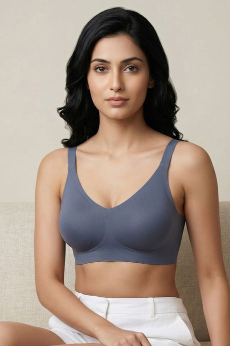 Zivame Padded Non Wired Full Coverage Bonded Tshirt Bra - Twillight Purple — image 5
